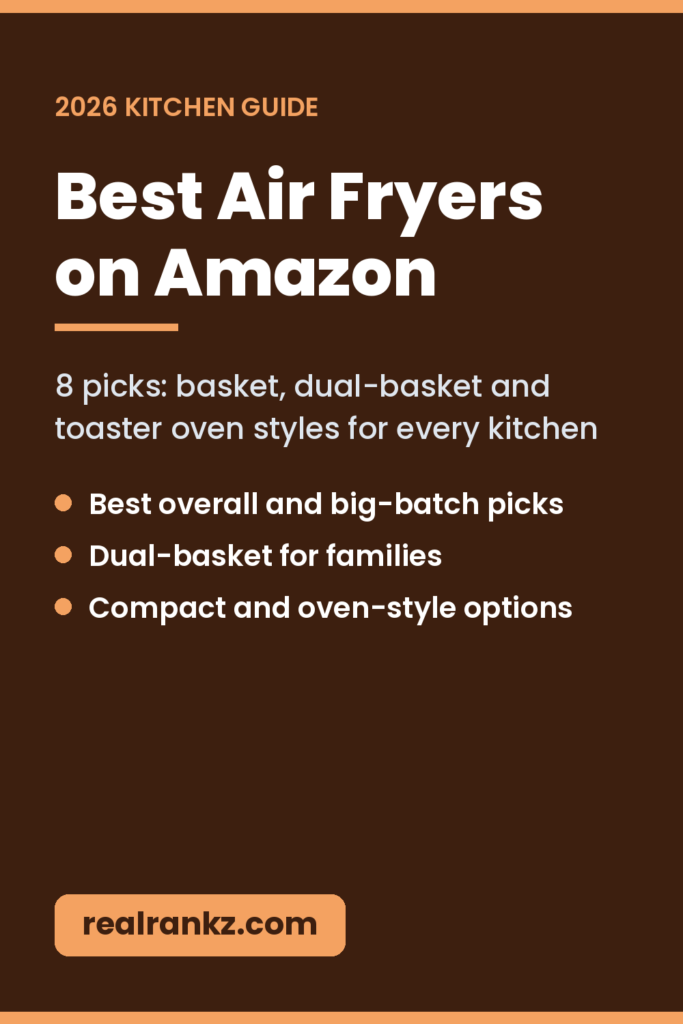 Best Air Fryers on Amazon 2026 guide pin from realrankz.com