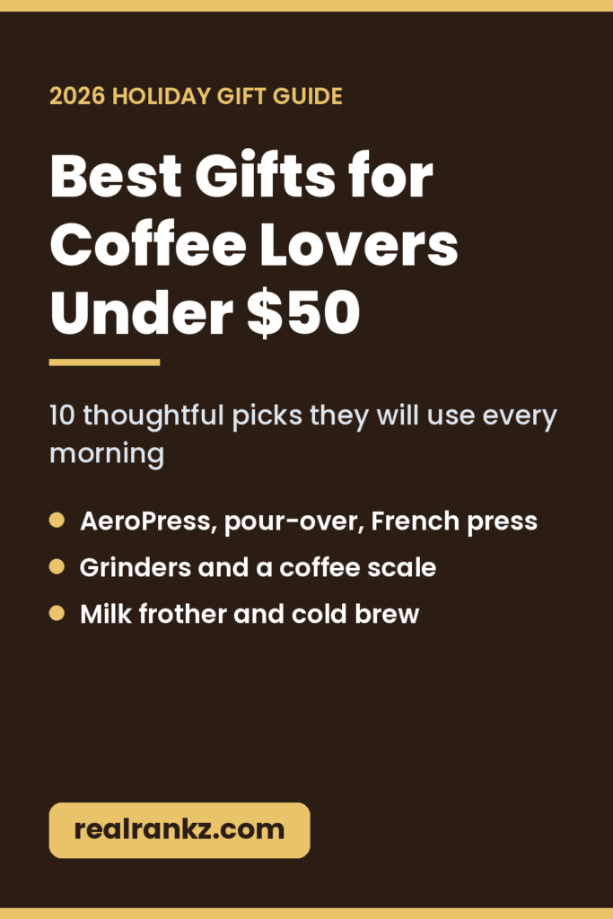 Best Gifts for Coffee Lovers Under $50 on Amazon 2026 pin from realrankz.com